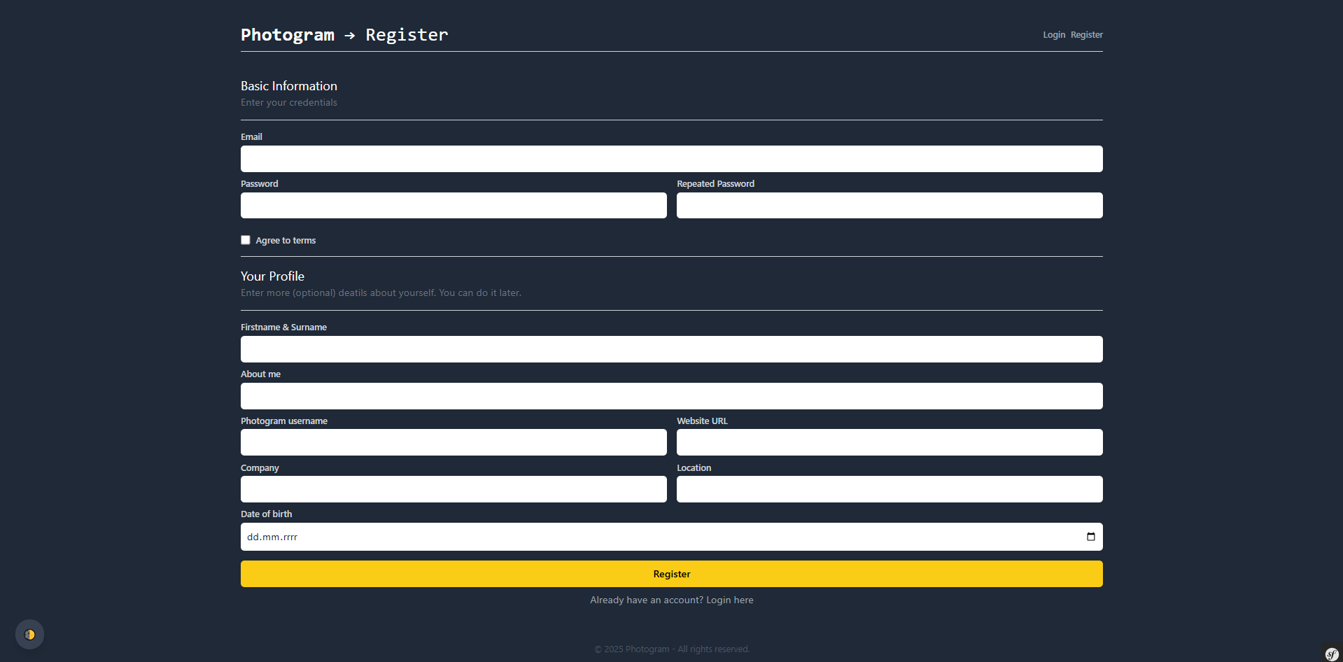 sign up