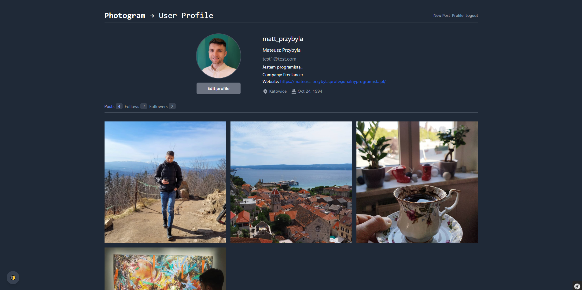 user profile